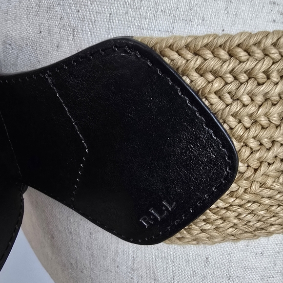 Ralph Lauren, New Woven Brown Leather Buckle Wide Statement Belt Size Small - Picture 3 of 11